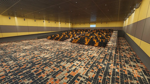 Tapis d'usine étoile mur à mur <span class=keywords><strong>cinéma</strong></span> moderne coloré théâtre tache et résistant au feu coupe Pile Nylon imprimé tapis - Product Image 4