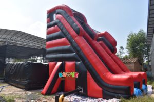 Venta caliente juegos de carnaval al aire libre PVC inflable caída libre doble truco salto con soplador para fiesta renntal y eventos - Product Image 3