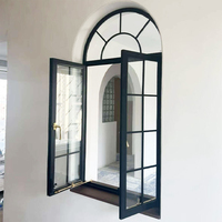 Ventana Abatible Moderna de Aluminio con Rotura de Puente Térmico, Eficiente Energéticamente, Aislamiento Térmico, Doble Acristalamiento Templado Low-E 6063 T5 para Villa