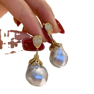 WENCHI S925 Argent DIY Bijoux Perles Crochets d'oreille avec perles rondes de 9-15mm et plateau vide Modèle 11171 Fabriqué en Chine - Product Image 5