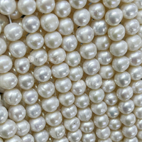 Perles d'eau douce naturelles Muses Jewels en promotion – Perles en vrac, blanches, rondes, à trou droit, idéales pour la fabrication de bracelets