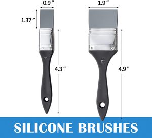 Set di Pennelli per Acquerello in Silicone BOMEIJIA con Manico in <span class=keywords><strong>Legno</strong></span>, Bordi Rifiniti, Teste Piatte Flessibili per Adulti/Bambini (1 pollice, 1,5 pollici, 2 pollici) - Product Image 2