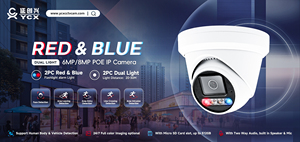 H.265 8MP YCX VCA AI caméra de sécurité double lumière rouge et <span class=keywords><strong>bleu</strong></span> alarme POE IP caméra lumières SD - Product Image 2