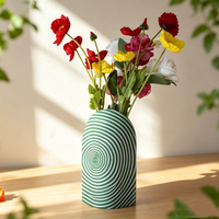 Vase en papier pliable imperméable imprimé, vase à fleurs de table bohème vintage, vase imprimé personnalisé pour la décoration de la maison