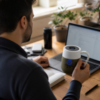 Mug isotherme intelligent avec affichage LED de la température, poignée, logo personnalisé, pour bureau, cadeau promotionnel