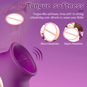 Stimulateur Vibrant Étanche pour Langue et Clitoris, Jouet Sexuel Féminin, Vibrateur Oral à Succion et Léchage - Product Image 4