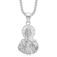 Collier Pendentif Catholique Saint Jude en Acier Inoxydable 316L Plaqué Or 18K, Tendance et Étanche, Vente Chaude