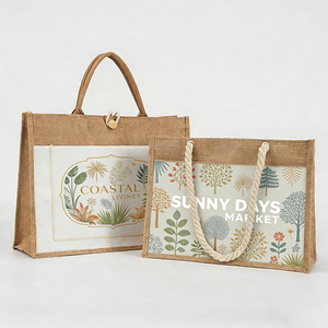 Custom Foldable Natural Burlap Canvas Jute Tote <strong>Bag</strong> with Floral Patterns for <strong>Girls</strong> <strong>Party</strong> Corporate Promotional Gift <strong>Bags</strong> - Product Image 1