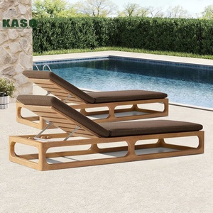 Chaise longue <span class=keywords><strong>de</strong></span> luxe en bois pour hôtel, <span class=keywords><strong>jardin</strong></span>, piscine, en rotin, teck, aluminium, corde et osier, double, pour extérieur - Product Image 4