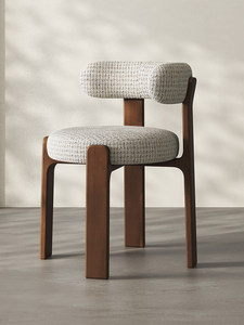Sedia da Pranzo Usata <span class=keywords><strong>in</strong></span> <span class=keywords><strong>Legno</strong></span> <span class=keywords><strong>Massello</strong></span> con Seduta Imbottita e Schienale <span class=keywords><strong>in</strong></span> Tessuto, Design Retrò Francese, Gambe <span class=keywords><strong>in</strong></span> <span class=keywords><strong>Legno</strong></span>, Arredamento per Sala da Pranzo Interna - Product Image 6
