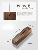 Porte-affiche en acrylique en bois de chêne couleur noyer avec présentoirs de numéro de table suspendus au design moderne pour mariages et arts de la toile