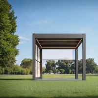 Pergola en aluminium à montage rapide, design à fixation rapide, alimentée par LED, facile à assembler, idéale pour balcon et jardin, directement de l'usine
