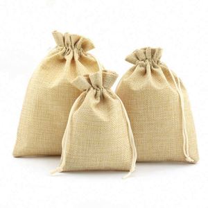 Custom Logo Printed Blank Linen <b>Drawstring</b> Bag Wholesale Promotion Gift Bag Storage <b>Pouch</b> - Product Image 1
