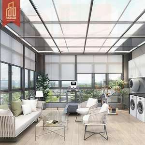 Persianas enrollables motorizadas para exteriores con cremallera, para patio, balcón, <span class=keywords><strong>garaje</strong></span> - Persianas enrollables ajustables que bloquean la luz - Product Image 1