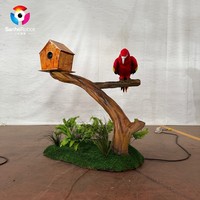 Perroquet animatronique grandeur nature 1,3 m, oiseau robot réaliste, macao électronique parlant avec capteur de mouvement pour la décoration de jardin et de patio