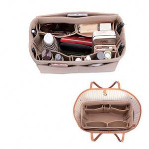 Lightweight Makeup Organizer <b>Insert</b> <b>Handbag</b> Felt Cosmetics Organizer Portable Felt Liner Bag Organizer Custom Cosmetic Bag - Product Image 5
