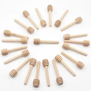 Venta al por mayor de fábrica Mini Honey Spoons Stick Diseño personalizado Camping Classic Wooden Honey Dipper