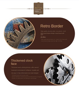 アメリカのレトロギアクォーツ無声壁時計クラシック木製吊り時計針リビングダイニングルーム用シングルフェイス - Product Image 6