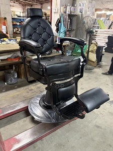Men's Retro Oil-<b>Head</b> Chair Height-Adjustable Synthetic Leather Shaving Face Hair <b>Styling</b> Chair for Barber Shops and Hair Salons - Product Image 5