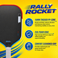Raquette de pickleball Pro V Rally Rocket Gen 5 à haute élasticité 2026, couleurs estivales, fibre de carbone Toray thermopressée, 14 mm 16 mm