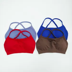 Reggiseno sportivo senza soluzione di continuità Yoga <span class=keywords><strong>Top</strong></span> <span class=keywords><strong>donna</strong></span> <span class=keywords><strong>Fitness</strong></span> articolo palestra abbigliamento attivo schiena Cross allenamento Push up <span class=keywords><strong>Fitness</strong></span> da corsa biancheria intima - Product Image 6