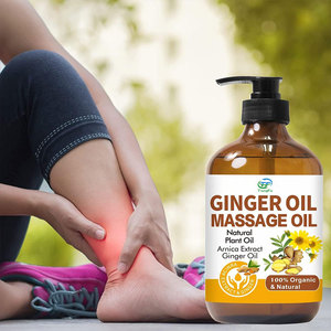 Huile de massage à l'extrait de gingembre biologique 100% pure pressée à froid, fraîche, florale et hydratante pour tous types de peau - Product Image 2