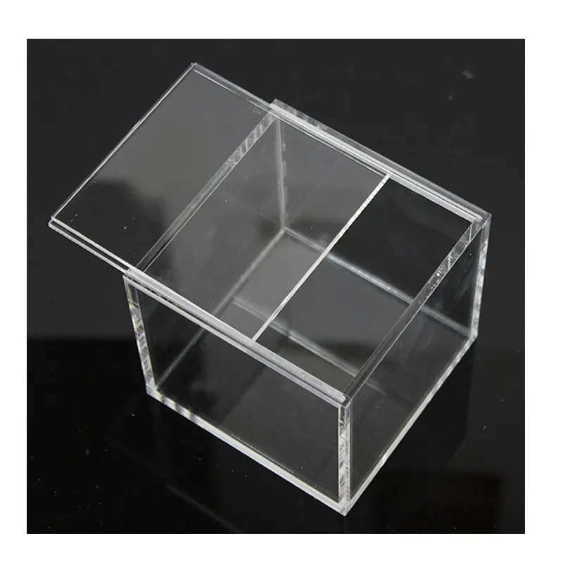Scatola coperchio scorrevole in acrilico trasparente, scatola regalo in acrilico con coperchio scorrevole
