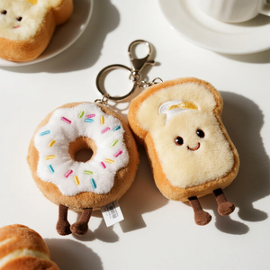 Custom Cute Cotton <b>Plush</b> Doughnut Pendant Stuffed Toy Soft Keychain <b>Backpack</b> Accessories Unisex - Product Image 6