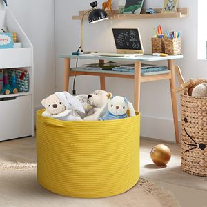 Cotton Rope Woven <b>Storage</b> Basket with Handles Diaper Caddy Nursery Nappies Organizer Baby <b>Shower</b> Basket for Kid's Room - Product Image 4