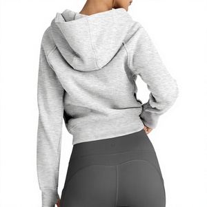 Custom Logo Full Zip Womens <b>Hoodie</b> <b>Lightweight</b> Cotton Fleece Casual Jacket Hooded Sweatshirt Winter Warm Athletic Outerwear - Product Image 2