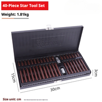 Jeu de 40 embouts Torx en acier allié S2, kit d'embouts hexagonaux et cannelés pour réparation automobile, jeu d'embouts étoile avec boîte, outils à main industriels pour voiture OEM ODM