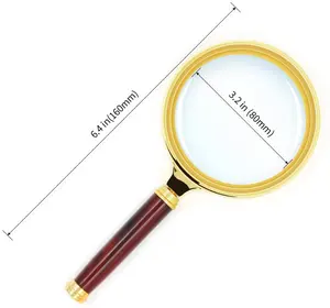 Loupe de lecture à main 60 70 80 90mm, loupe d'identification de bijoux portables 5X 10X