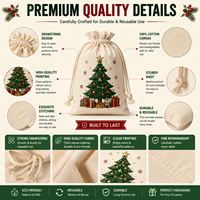 Sacs cadeaux de Noël en toile personnalisés en gros, sacs du Père Noël, fabricant de sacs à cordon OEM, logo personnalisé
