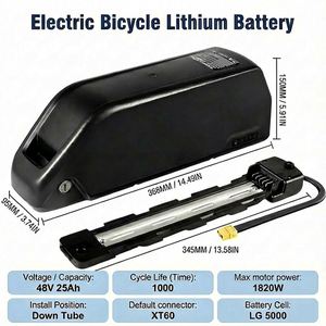 <b>48V</b> 25Ah Ebike <b>Battery</b> US Stock, 5000mAh 13s5p Lithium Pack with 50A BMS 3A XT60 for Fat Tire Mountain Bike - Product Image 6