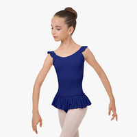Maillot de Ballet Rosa para Niñas con Mangas con Volantes y Falda con Volantes, Ideal para Prácticas de Ballet