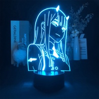 002 Darling in the FRANXX Anime Lampe de nuit LED 3D en acrylique, figurine design, veilleuse pour enfants, filles, manga, cadeau, lampe de nuit
