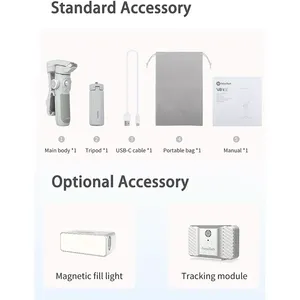 Estabilizador de Teléfono JHD <span class=keywords><strong>FeiyuTech</strong></span> VB4SE Vimble 4 Se Kit, Gimbal Portátil con Seguimiento Facial por IA y Luz de Relleno Magnética para IOS y Android - Product Image 6