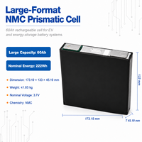Sel Baterai Lithium Ion Prisma NMC Format Besar Misen 3.7V 60Ah 222Wh dengan Daya Tahan Siklus Panjang untuk Sistem Penyimpanan Energi EV