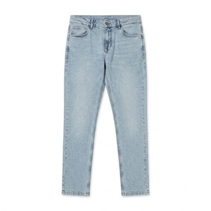 Jeans en denim délavé vintage coupe ample pour homme, style streetwear décontracté, taille mi-haute, personnalisable OEM du Bangladesh - Product Image 2