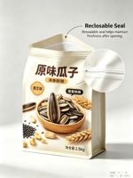 Sacs d'emballage pour snacks en PE scellés à huit côtés, étanches, résistants à l'humidité, taille personnalisable, impression, entoncure de déchirement facile, fermeture éclair intégrée