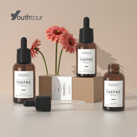 Vente en gros de flacons compte-gouttes de sérum en plastique de 30ml 50ml Récipients d'emballage pour liquide pour huile d'essence pour soins de la peau