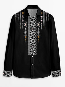 <span class=keywords><strong>ชุด</strong></span>เดรสแขนยาวระบายอากาศสำหรับ2XL เสื้อเชิ้ตผ้าซาตินแบบลำลองติดกระดุมพิมพ์ลายดอกไม้สไตล์<span class=keywords><strong>จีน</strong></span> - Product Image 2