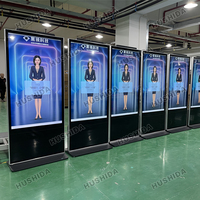 HUSHIDA Pantalla Táctil LCD 4K de 43, 50, 55 y 65 Pulgadas, Reproductor Multimedia de Pie, Señalización Digital Personalizada para Publicidad