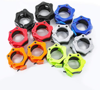Populaire 50mm En Plastique Haltère Collier Serrure Antidérapant Haltérophilie Sécurité Barbell bar Clip Coloré Pince Colliers
