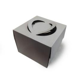 Boîte de boulangerie à tableau blanc <span class=keywords><strong>carton</strong></span> carré jetable 10x10x5 12 pouces boîte à gâteau d'emballage avec fenêtre - Product Image 4