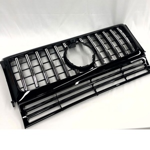 Noir brillant W463 OE mise à niveau GT Style calandre avant pour <span class=keywords><strong>Mercedes</strong></span> Benz classe G G350 G500 G550 modèles année 2005-2018 - Product Image 3
