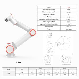 Robot de soudage collaboratif hautement efficace, charge utile de 16 kg, FR16, bras de 1034 mm, industriel, pour robot de préhension et de placement CNC - Product Image 1