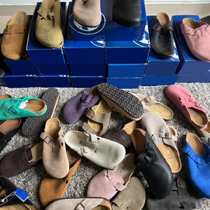 Chaussons en liège Birken à bout fermé unisexe <span class=keywords><strong>Boston</strong></span> |   Chaussures allemandes formées à chaud |   Birkenstocks en cuir de vachette de qualité supérieure, fabrication OEM disponible - Product Image 1