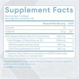 Capsules d'huile de poisson d'Alaska en gros avec la plus haute puissance d'EPA et de <span class=keywords><strong>DHA</strong></span> pour soutenir la santé du cœur et du cerveau - Product Image 2
