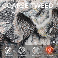 Tissu en tweed tissé 320 GSM 70% polyester 26% nylon 3% laine, fil teint à la paillette, OEM ODM, vente en gros